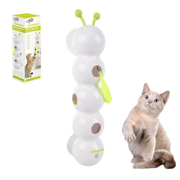 Electric Caterpillar Cat Toy with Feather Tail